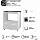 Ver imagem 2 de Balcão de Cozinha Armário para Fogão Cooktop 5 Bocas com Nicho para Forno Elétrico Elisa - Branco