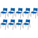 Ver imagem 1 de Cadeira Iso Base Cinza Escola, Escritório Azul Kit 9 Un