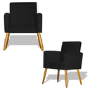 Ver imagem 1 de Kit 2 Poltronas Nina Decorativa Pés Palito - Preto