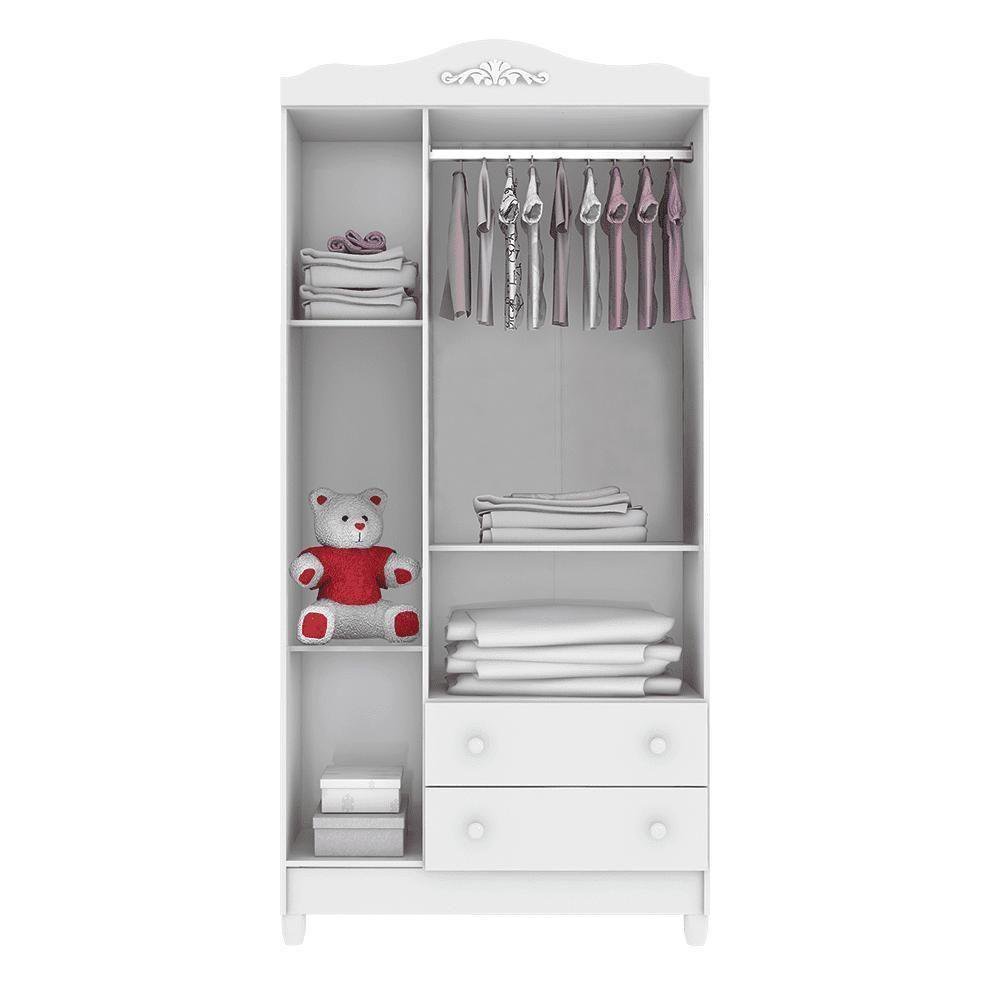 Quarto De Bebê Berço Mini Cama Guarda Roupa Cômoda Branco - 3