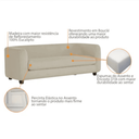 Ver imagem 6 de Sofá 3 Lugares Luxo Recepção Escritório Sala de Estar e Tv Veneza 180cm Bouclé Bege- Mabe Magazine