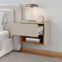 Ver imagem 3 de Mesa de Cabeceira Florença 1 Gaveta Off White/cedro - Casa D