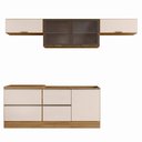 Ver imagem 1 de Cozinha Armário 5 Peças Balcão Pia Etna Carvalho Oak Off White Poliman