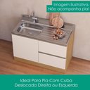 Ver imagem 6 de Cozinha Armário 5 Peças Balcão Pia Etna Carvalho Oak Off White Poliman