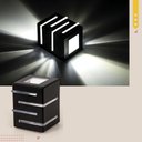 Ver imagem 4 de Arandela Externa 4 Aletas 2 Fachos Abertos Preto Alz35