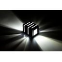 Ver imagem 3 de Arandela Externa 4 Aletas 2 Fachos Abertos Preto Alz35