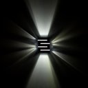 Ver imagem 2 de Arandela Externa 4 Aletas 2 Fachos Abertos Preto Alz35