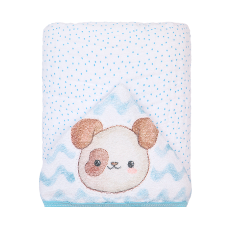 Toalha de Banho Bebe Soft Papi Amiguinhos: Cachorro Azul