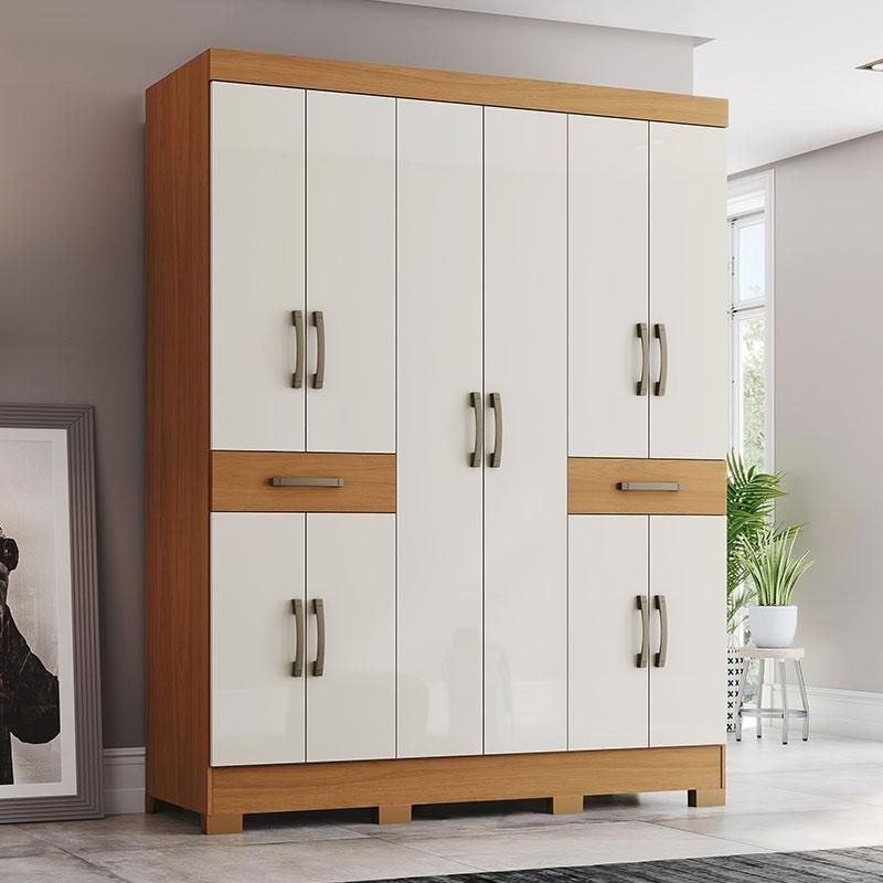 Guarda-roupa Casal 10 Portas 02 Gavetas B384 Cinamomo Off White
