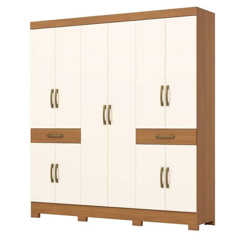 Guarda-roupa Casal 10 Portas 02 Gavetas B384 Cinamomo Off White