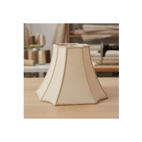 Cupula de Abajur 31x21x41cm Estilo Oitavada Tecido Algodão Soquete Nacional