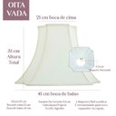 Ver imagem 2 de Cupula de Abajur 31x21x41cm Estilo Oitavada Tecido Algodão Soquete Nacional