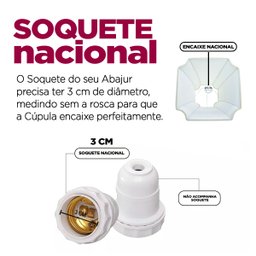 Cupula de Abajur Luminaria Estilo Oitavada Tecido Algodão Soquete Nacional Bege - 5