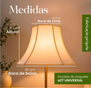 Ver imagem 3 de Cupula de Abajur 31x21x41cm Estilo Oitavada Tecido Algodão Soquete Nacional