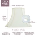 Ver imagem 2 de Cupula de Abajur Luminária 31x21x41cm Estilo Oitavada Tecido Algodão Soquete Nacional Cor Bege