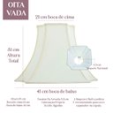 Ver imagem 2 de Cupula de Abajur Luminária 31x21x41cm Estilo Oitavada Tecido Algodão Soquete Nacional