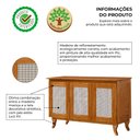 Ver imagem 6 de Kit Cristaleira com Buffet 3 Portas em Madeira Maciça Acabamento Premium Castanho