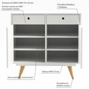 Ver imagem 7 de Buffet Aparador 80cm 2 Portas 2 Gavetas Retrô 90