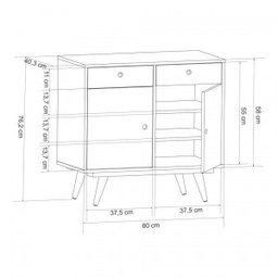 Balcão Buffet 2 Gavetas e 2 Portas Retrô 90 - 3