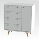 Ver imagem 3 de Cômoda 4 Gavetas e 1 Porta Retrô 30 