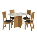 Ver imagem 2 de CONJUNTO DE SALA DE JANTAR PREDILLETA ATENAS 110 CM COM 4 CADEIRAS FREIJÓ/OFF-WHITE ASSENTO PRETO