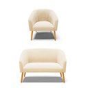 Ver imagem 1 de Kit 01 Namoradeira 02 Lugares E 01 Poltrona Suede Bege