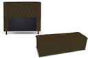 Ver imagem 1 de KIT CABECEIRA 160 + RECAMIER 160 LADY COR MATERIAL SINTÉTICO MARROM TOPÁZIO DECOR