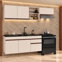 Ver imagem 1 de Cozinha Modulada Compacta Suspensa 220cm Milano Multimóveis MP2411 - Vanilla