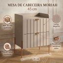Ver imagem 6 de Mesa de Cabeceira Moderna com Gavetas MDF Moriah 45cm Conect com Pés e Puxadores Industrial Cobre