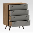 Ver imagem 4 de Cômoda 4 Gavetas Retrô 35