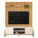 Ver imagem 4 de Painel Trento 183x240cm com Bancada Cher para Tv até 65 Polegadas Off White Cedro Dj Móveis