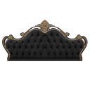 Ver imagem 1 de Cabeceira Painel Charlotte 1,60 m Preto Entalhe Dourado Capitonê Veludo Preto