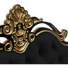 Cabeceira Painel Charlotte 1,60 m Preto Entalhe Dourado Capitonê Veludo Preto - 3