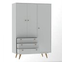 Ver mais imagens de Guarda Roupa Solteiro 3 Portas 3 Gavetas Retrô 20