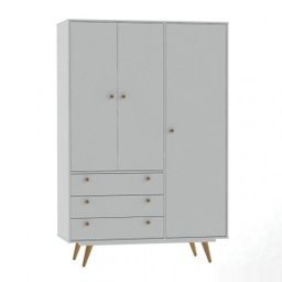 Guarda Roupa Solteiro 3 Portas 3 Gavetas Retrô 20  - 2