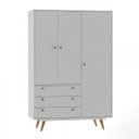 Ver imagem 2 de Guarda Roupa Solteiro 3 Portas 3 Gavetas Retrô 20