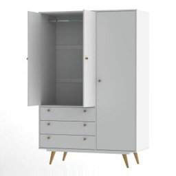 Guarda Roupa Solteiro 3 Portas 3 Gavetas Retrô 20  - 7