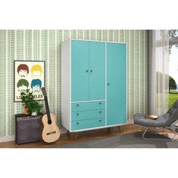 Guarda-Roupa Solteiro 3 Portas 3 Gavetas Retrô 20 Olivar - 8