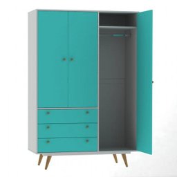 Guarda-Roupa Solteiro 3 Portas 3 Gavetas Retrô 20 Olivar - 2