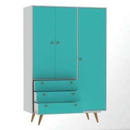 Guarda-Roupa Solteiro 3 Portas 3 Gavetas Retrô 20 Olivar - 4