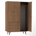 Ver imagem 2 de Guarda-Roupa Solteiro 3 Portas 3 Gavetas Retrô 20 Olivar