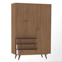 Ver imagem 4 de Guarda-Roupa Solteiro 3 Portas 3 Gavetas Retrô 20 Olivar