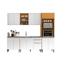 Ver imagem 3 de Cozinha Luana 260cm com Nicho para Forno/microondas - Cinamomo/branco Aramóveis