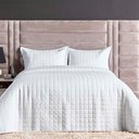Ver imagem 2 de Kit Cobre Leito Milano Casal Micropercal 300 Fios Matelado Colcha 3 Peças Branco