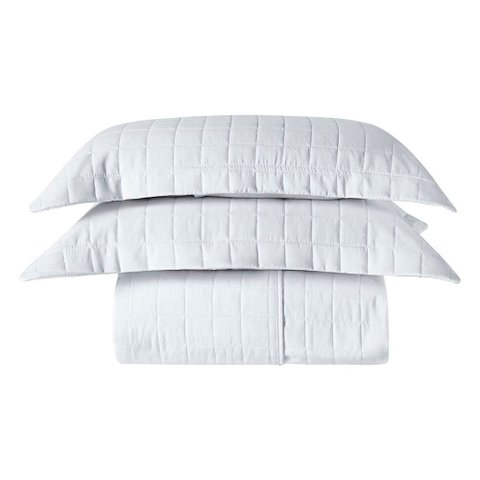 Kit Cobre Leito Milano Casal Micropercal 300 Fios Matelado Colcha 3 Peças Branco