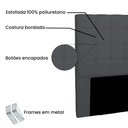 Ver imagem 2 de Cabeceira Queen 1,60m Verona Suede Cinza