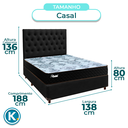 Ver imagem 3 de Conjunto Cama Box Preto Casal + Colchão Molas Ensacadas Life Gold Paropas + Cabeceira