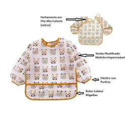 Babador Manga Longa Blw Kit 2unds - Dino e Urso Baby - 6