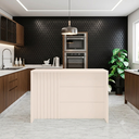 Ver imagem 3 de Bancada de Cozinha Ilha Gourmet Henn com Ripado Off White em MDF Pintura UV