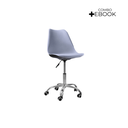 Ver imagem 2 de Cadeira Office Base Cromada Oficial com Rodízio Giratória Saarinen - Cinza - 1